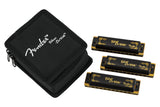 Fender Blues DeVille Harmonicas - 3 Pack with Case