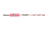 สายแจ็คกีต้าร์ Fender x Hello Kitty White/Pink Woven Cable
