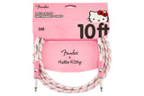 สายแจ็คกีต้าร์ Fender x Hello Kitty White/Pink Woven Cable