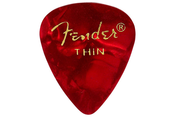 ปิ๊กกีตาร์ Fender Celluloid Picks, 351 Shape Thin Red Moto