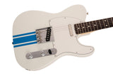 Fender 2023 Collection, Made in Japan Traditional 60s Telecaster, Olympic White with Blue Competition Stripe