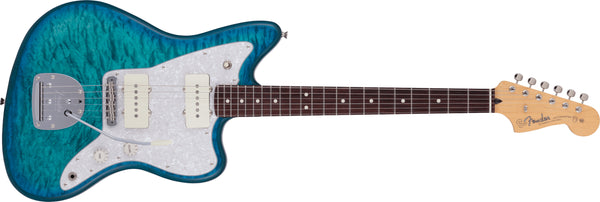 กีตาร์ไฟฟ้า Fender, 2024 Collection, Made in Japan Hybrid II Jazzmaster, Quilt Aquamarine
