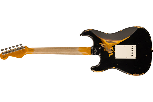 กีตาร์ไฟฟ้า Fender Custom Shop 1960 Stratocaster Heavy Relic, Aged Black over 3-Color Sunburst