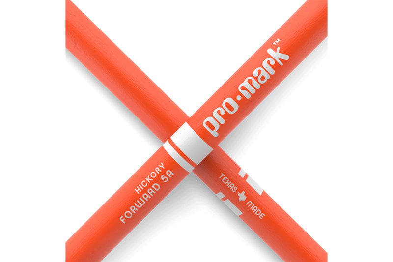 ProMark TX5AW-OR Classic Forward 5A Painted Orange Hickory Drumstick, Oval Wood Tip