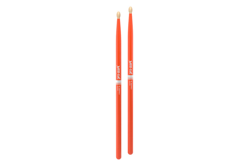 ProMark TX5BW-OR Classic Forward 5B Painted Orange Hickory Drumstick, Oval Wood Tip