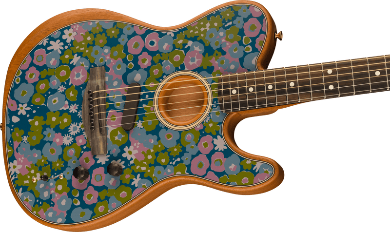 กีต้าร์โปร่ง Fender American Acoustasonic Telecaster Blue Flower