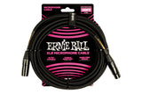 Ernie Ball 20' BRAIDED MALE / FEMALE XLR MICROPHONE CABLE BLACK