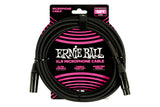Ernie Ball 15' BRAIDED MALE / FEMALE XLR MICROPHONE CABLE BLACK