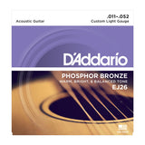 สายกีต้าร์โปร่ง Daddario EJ26 Phosphor Bronze, Custom Light, 11-52