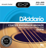 สายกีต้าร์โปร่ง DADDARIO EXP16 COATED PHOSPHOR BRONZE ACOUSTIC GUITAR, LIGHT, 12-53