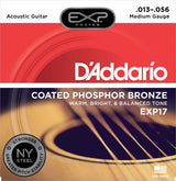 สายกีต้าร์โปร่ง DADDARIO EXP17 COATED PHOSPHOR ACOUSTIC GUITAR, MEDIUM, 13-56