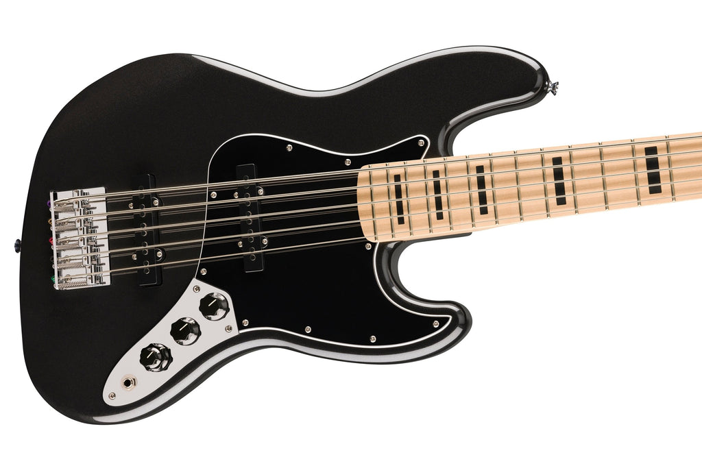 Squier Affinity Series Active Jazz Bass V Bundle - Black With Gig Bag & Accessories