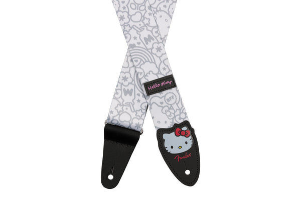 สายสะพายกีตาร์ Fender x Hello Kitty White Poly Strap