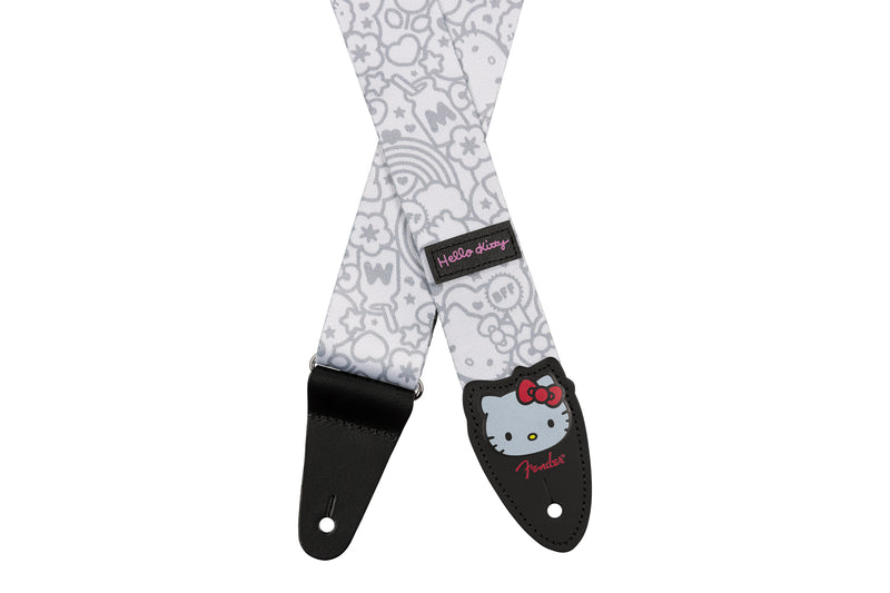 สายสะพายกีตาร์ Fender x Hello Kitty White Poly Strap