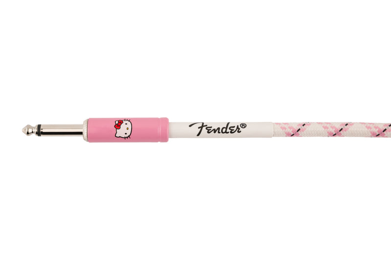 สายแจ็คกีต้าร์ Fender x Hello Kitty White/Pink Woven Cable