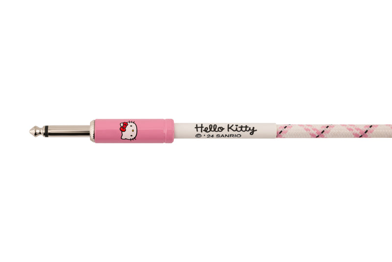 สายแจ็คกีต้าร์ Fender x Hello Kitty White/Pink Woven Cable