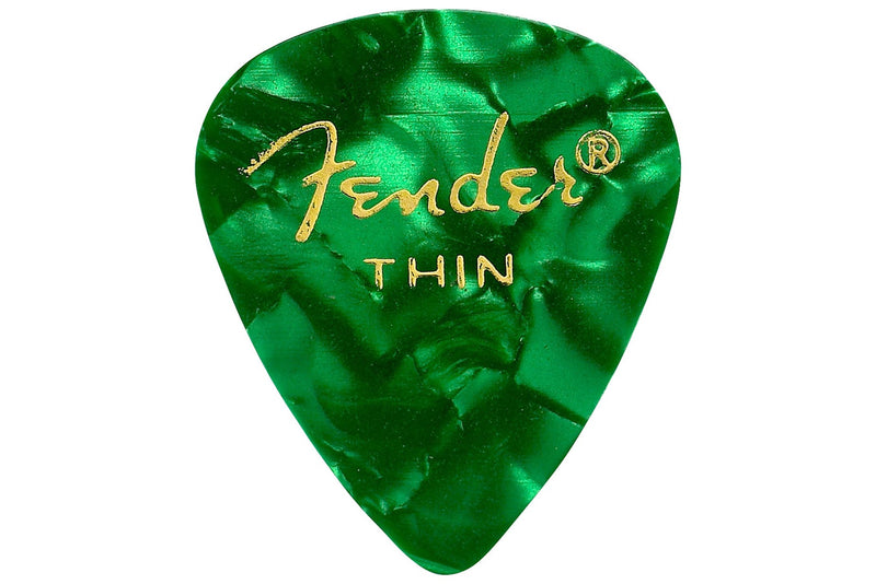 ปิ๊กกีตาร์ Fender Celluloid Picks, 351 Shape Thin Green Moto