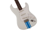 Fender 2023 Collection, Made in Japan Traditional 60s Stratocaster, Olympic White with Blue Competition Stripe