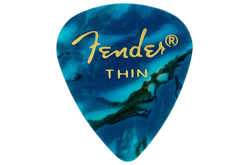 ปิ๊กกีตาร์ Fender Celluloid Picks, 351 Shape Thin Ocean Turquoise