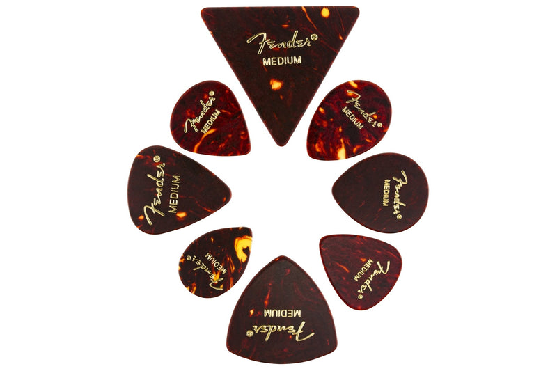 ปิ๊กกีตาร์ Fender Classic Celluloid Picks, Shape Medley - 8 Pack