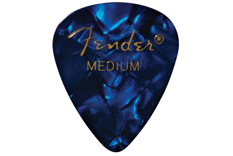 ปิ๊กกีตาร์ Fender Celluloid Picks, 351 Shape Medium Blue Moto