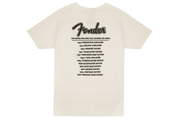 เสื้อยืด Fender World Tour T-Shirt, Vintage White