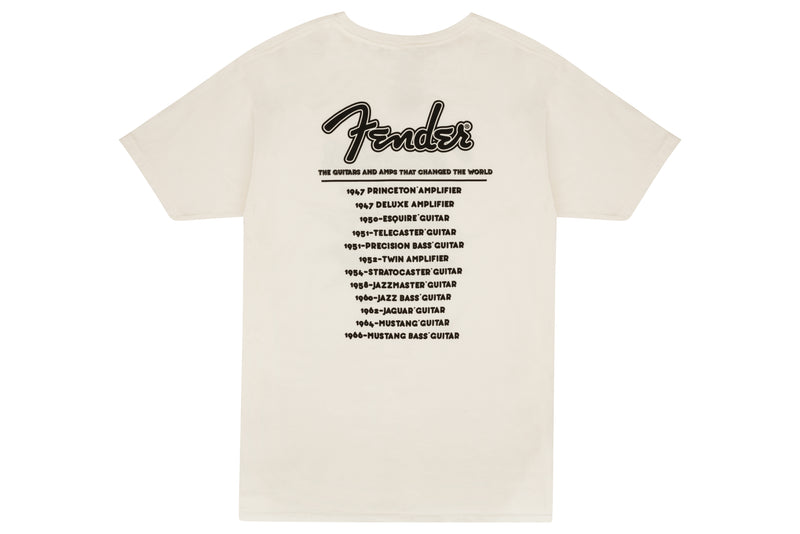 เสื้อยืด Fender World Tour T-Shirt, Vintage White