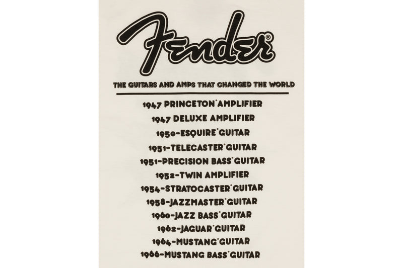 เสื้อยืด Fender World Tour T-Shirt, Vintage White