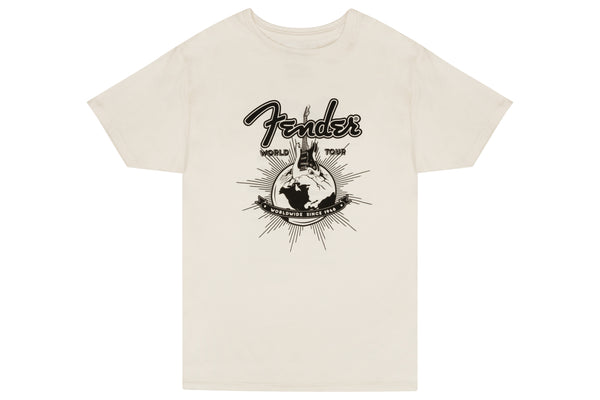 เสื้อยืด Fender World Tour T-Shirt, Vintage White