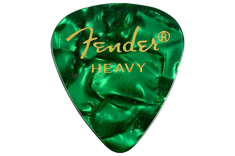 ปิ๊กกีตาร์ Fender Celluloid Picks, 351 Shape Heavy Green Moto