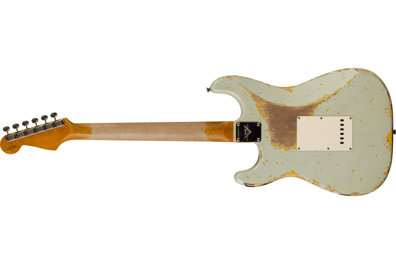 กีตาร์ไฟฟ้า Fender Custom Shop 1960 Stratocaster Heavy Relic, Aged Sonic Blue over 3-Color Sunburst