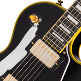 กีตาร์ไฟฟ้า Epiphone Joe Bonamassa 1959 Les Paul Custom, Antique Ebony ด้านหน้า ปิ๊กอัพ