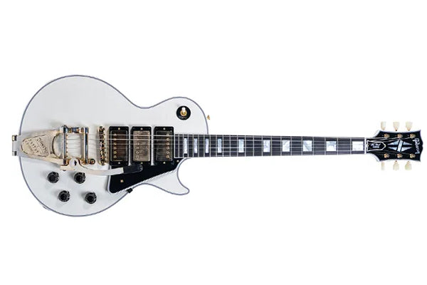 กีตาร์ไฟฟ้า Gibson Custom Shop Murphy Lab 1957 Les Paul Custom 3-Pickup Bigsby, Polaris White, Ultra Light Aged