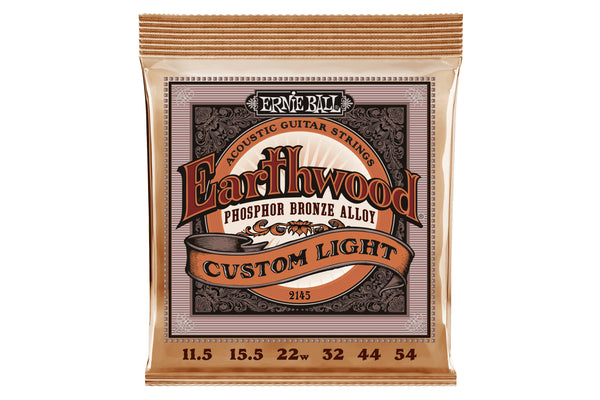 สายกีตาร์โปร่ง Ernie Ball Custom Light Earthwood Phosphor Bronze Acoustic Guitar Strings 11.5-54 Gauge