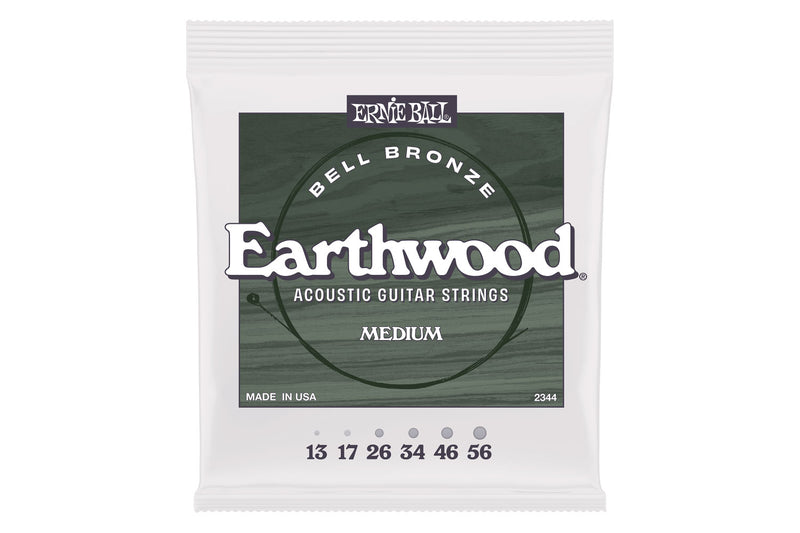 Ernie Ball Medium Earthwood Bell Bronze Acoustic Guitar Strings 13-56 สายกีต้าร์โปร่ง