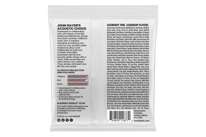 Ernie Ball Medium Light Earthwood Bell Bronze Acoustic Guitar Strings 12-54 สายกีต้าร์โปร่ง