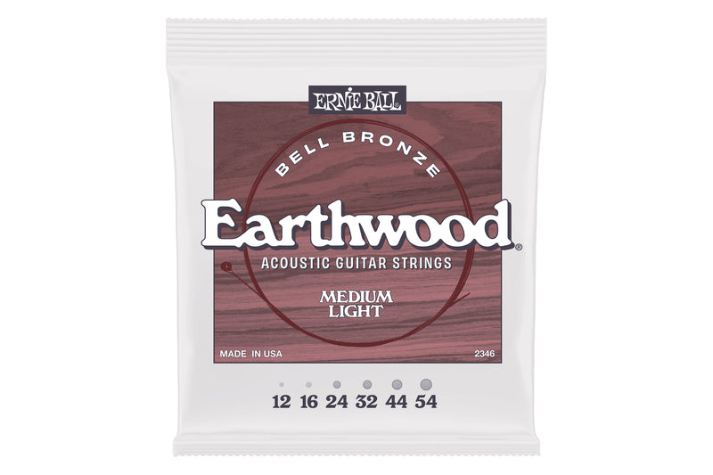 Ernie Ball Medium Light Earthwood Bell Bronze Acoustic Guitar Strings 12-54 สายกีต้าร์โปร่ง