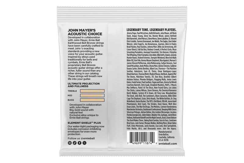 Ernie Ball Extra Light Earthwood Bell Bronze Acoustic Guitar Strings 10-50 สายกีต้าร์โปร่ง