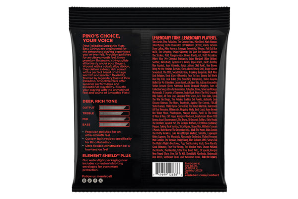 Ernie Ball Medium Pino Palladino Smoothie Flats Electric Bass Strings 43-108 Gauge สายเบส