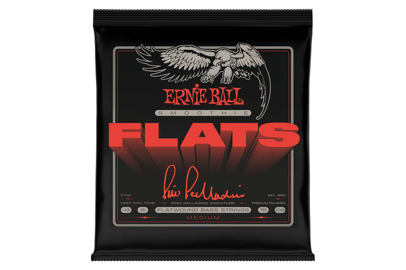 Ernie Ball Medium Pino Palladino Smoothie Flats Electric Bass Strings 43-108 Gauge สายเบส
