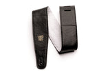 Ernie Ball 2.5in Italian Leather w/Fur Padding Guitar Strap/Bass Strap, Black สายสะพายกีต้าร์