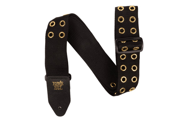 Ernie Ball Premium Guitar Strap/Bass Strap - Hole Lotta Metal Gold สายสะพายกีต้าร์