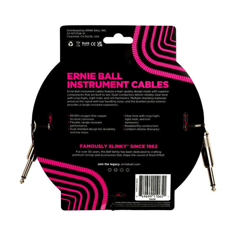 Ernie Ball Braided Instrument Cable Straight/Straight