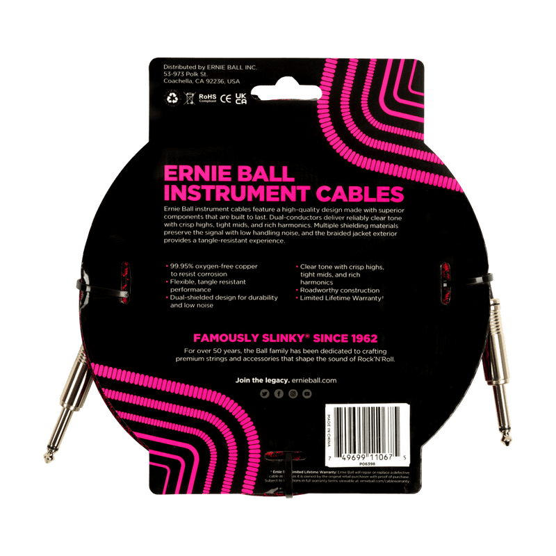 Ernie Ball Braided Instrument Cable Straight/Straight