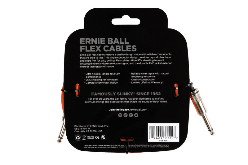 Ernie Ball Flex Cables 10 Feet Orange