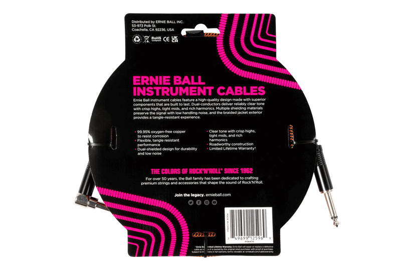 Ernie Ball 10 Feet Braided Straight / Angle Instrument Cable