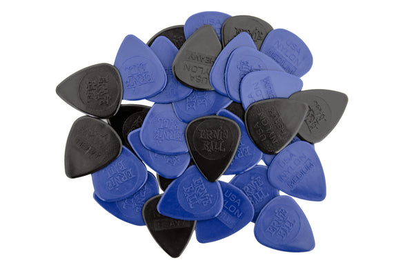 ปิ๊กกีต้าร์ Ernie Ball Nylon Guitar Picks - Mixed Thickness (Medium, Heavy) (50 ตัว)