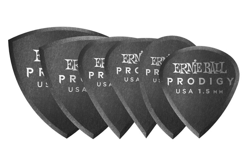 ปิ๊กกีต้าร์ Ernie Ball Prodigy Guitar Picks - Multipack 1.5mm Black (ุ6 ตัว)