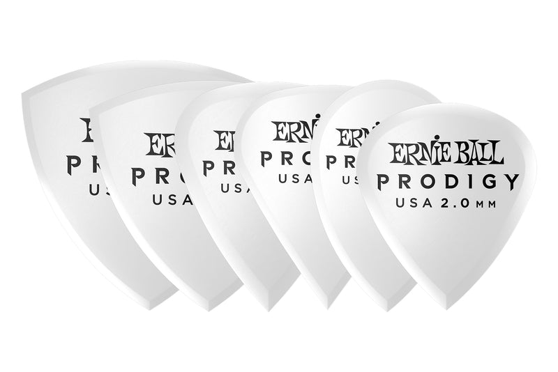 ปิ๊กกีต้าร์ Ernie Ball Prodigy Guitar Picks - Multipack 2.0mm White (ุ6 ตัว)
