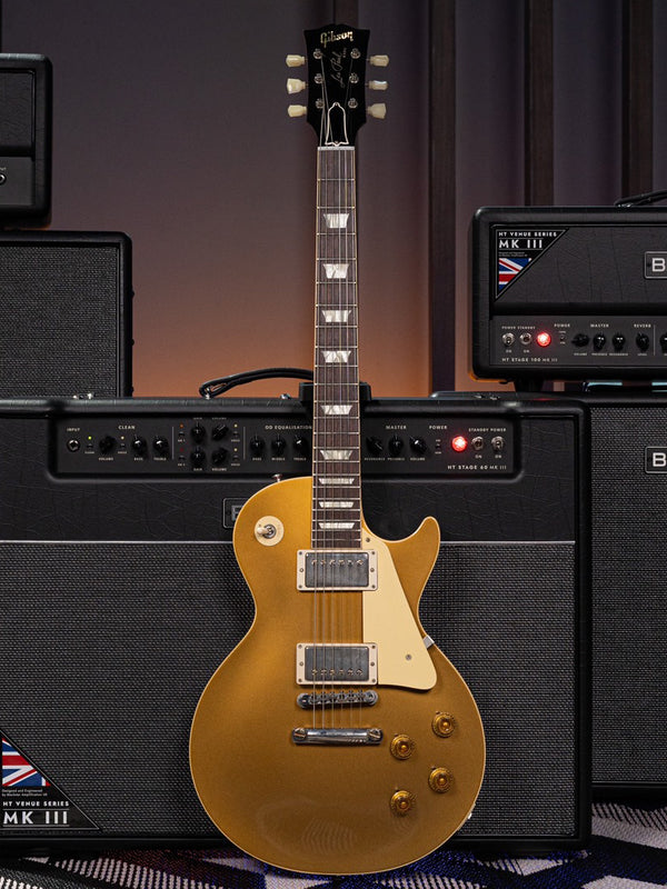 กีตาร์ไฟฟ้า Gibson Custom Shop 1957 Les Paul Standard Gold Top, Faded Cherry Back, VOS